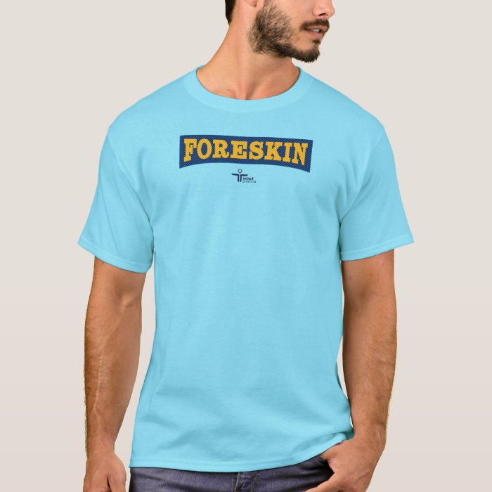 Super hero-style text that says 'Foreskin'