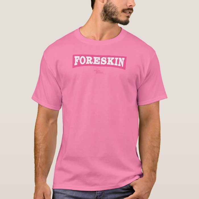 Super hero-style text that says 'Foreskin'
